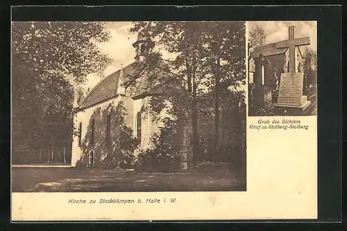 AK Halle i. W., Blick auf Kirche zu Stockkämpen