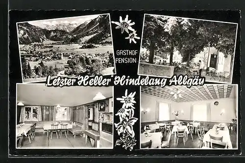 AK Hindelang, Panorama, Gasthaus Letzter Heller