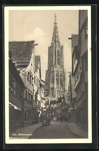 AK Ulm, Strassenblick in die Walfischgasse