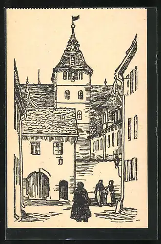 Künstler-AK Altdorf, Toreingang zur alten Universität