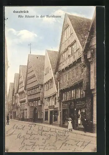 AK Osnabrück, Alte Häuser in der Bierstrasse