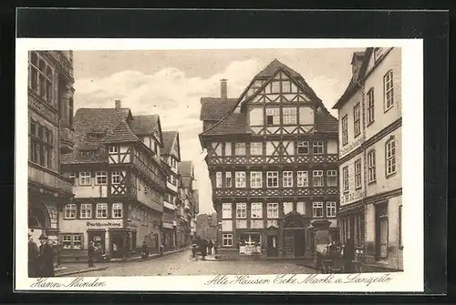 AK Hann.-Münden, Alte Häuser Ecke Markt u. Langestr.