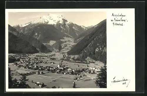 Foto-AK Hans Hruschka Nr. 08: Mayrhofen, Ortsansicht mit Grünberg & Zillertal