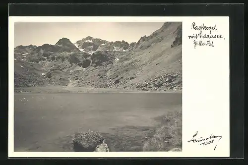 Foto-AK Hans Hruschka Nr. 1308: Rastkogel m. Lidausee im Zillertal