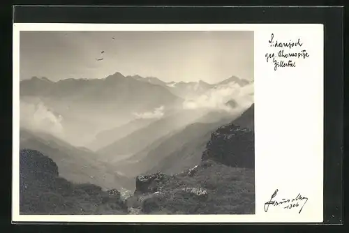 Foto-AK Hans Hruschka Nr. 1306: Lidaujoch gen Ahornspitze, Zillertal