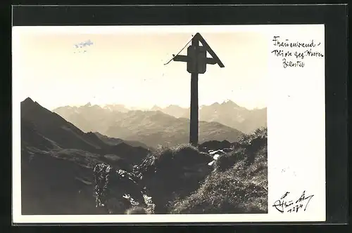 Foto-AK Hans Hruschka Nr. 1274: Frauenwand-Blick gegen Westen, Zillertal