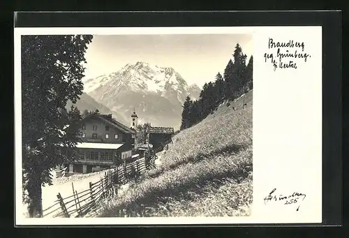 Foto-AK Hans Hruschka Nr. 255: Brandberg gen Grünberg, Zillertal