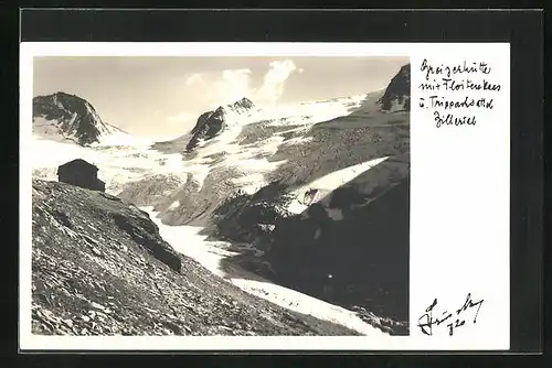 Foto-AK Hans Hruschka Nr. 720: Greizerhütte m. Floitenkees, Zillertal