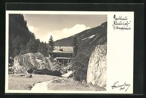 Foto-AK Hans Hruschka Nr. 305: Gasthaus Klaushof, Zillergrund