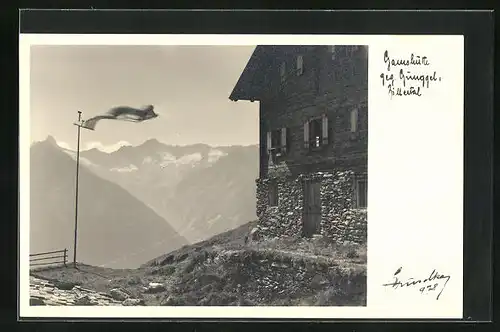 Foto-AK Hans Hruschka Nr. 978: Gamshütte gen Gunggl, Zillertal