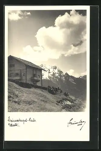 Foto-AK Hans Hruschka Nr. 266: Steinerkogel-Haus, Berghütte im Zillertal