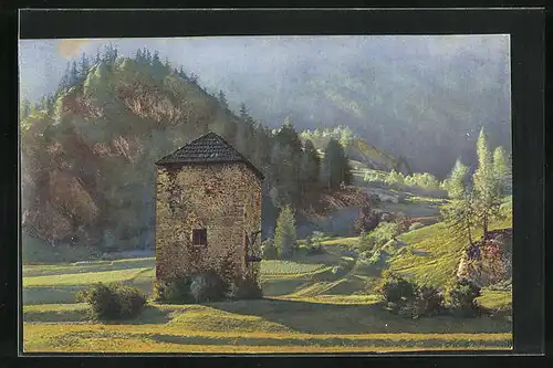 Künstler-AK Photochromie Nr. 3764: Alter Turm in Süs