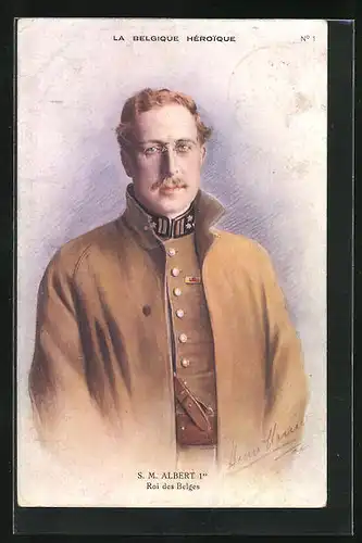 Künstler-AK S.M. Albert 1., Roi des Belges