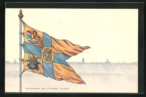 AK Standaard van Prises Juliana von den Niederlanden, Flagge