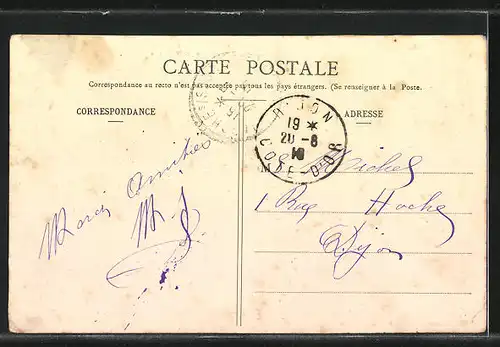 AK Lamarche-sur-Saone, La Rue du Pont et la Prairie