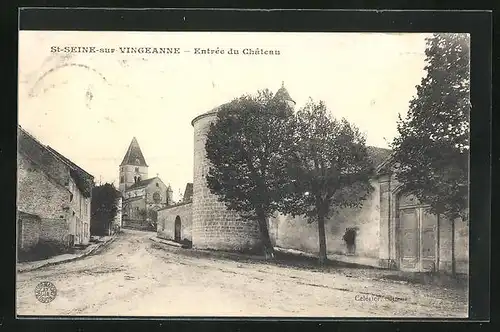 AK Saint-Seine-sur-Vingeanne, Entrée du Château