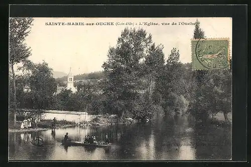 AK Sainte-Marie-sur-Ouche, L`Eglise, vue de l`Ouche