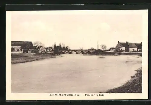 AK Les Maillys, Pont sur la Tille