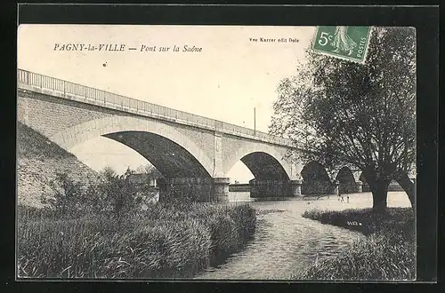 AK Pagny-la-Ville, Pont sur la Saone