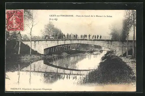 AK Licey-sur-Vingeanne, Pont du Canal de la Marne à la Saone