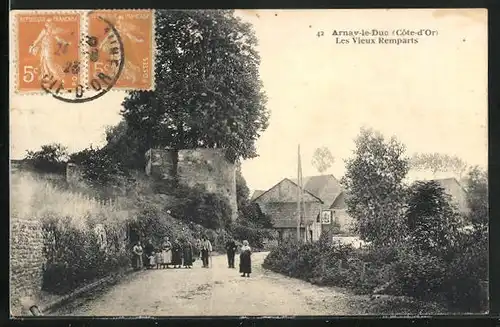 AK Arnay-le-Duc, Les Vieux Remparts