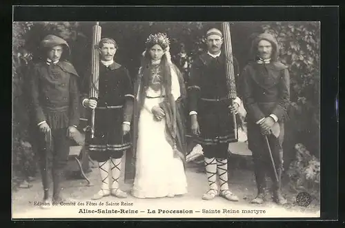 AK Alise-Sainte-Reine, La Procession, Sainte Reine Martyre