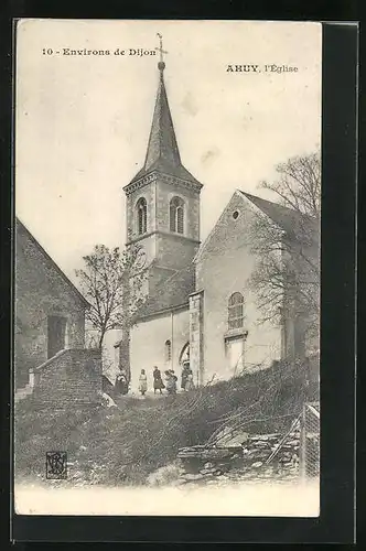 AK Ahuy, L`Eglise, Frauen vor der Kirche