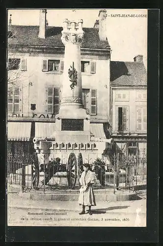 AK Saint-Jean-de-Losne, Monument Commémoratif