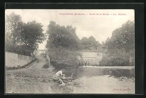 AK Saint-Dizier, Bords de la Marne, Les Moulins
