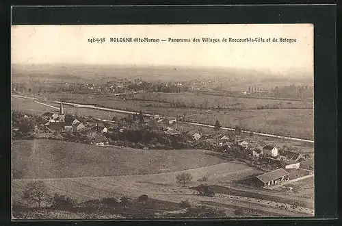 AK Bologne, Panorama et les Villages de Roocourt-la-Côte
