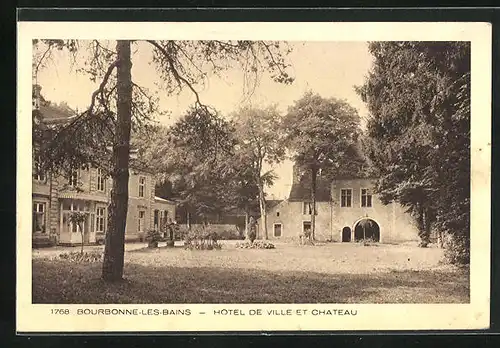 AK Bourbonne-les-Bains, Hotel de Ville et Château