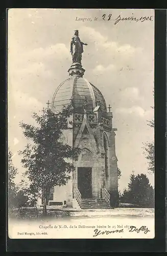 AK Langres, Chapelle de N.-D. de la Délivrance bénite le 25 Mai 1871