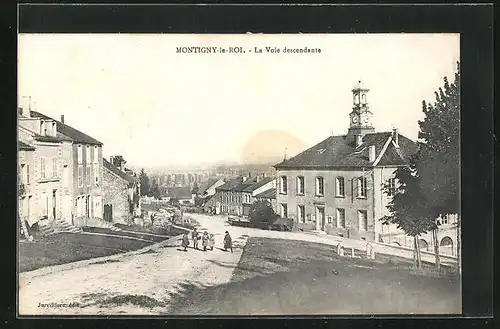 AK Montigny-le-Roi, La Voie descendante, Kinder auf der Strasse