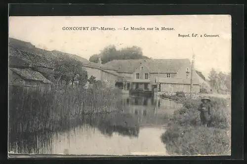 AK Goncourt, Le Moulin sur la Meuse