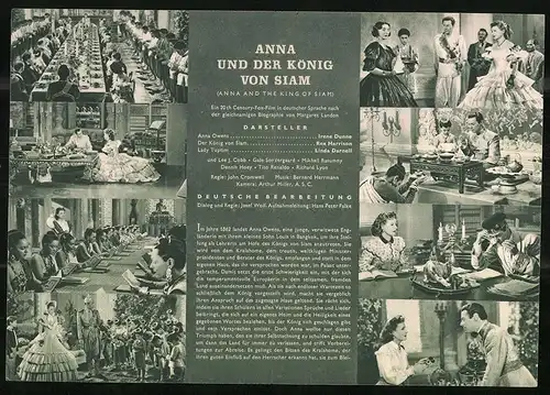 Filmprogramm FB Nr. 15, Anna und der König von Siam, Irene Dunne, Linda Darnell, Rex Harrison, Regie John Corwell