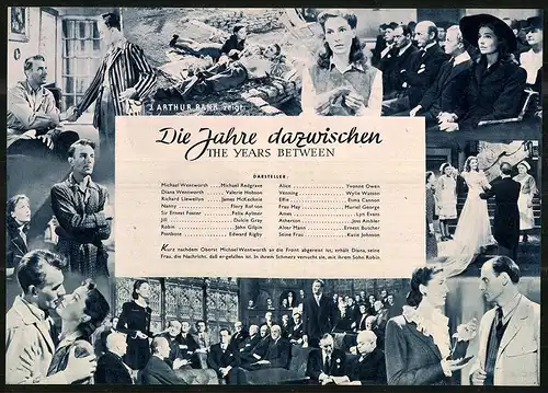 Filmprogramm FB Nr. 181, Die Jahre dazwischen, Michael Redgrave, Valerie Hobson, Regie Compton Bennett