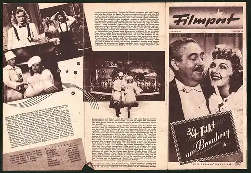 Filmprogramm Filmpost Nr. 84, 3 /4 Takt am Broadway, Allan Jones, Mary Martin, Walter Connoll, Regie Andrew L. Stone
