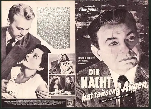 Filmprogramm IFB Nr. 599, Die Nacht hat tausend Augen, Edward G. Robinson, Gail Russell, John Lund, Regie John Farrow