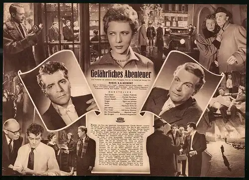 Filmprogramm IFB Nr. 1579, Gefährliches Abenteuer, Gustav Fröhlich, Cornell Borchers, Inge Konradi, Regie E. E. Reinert