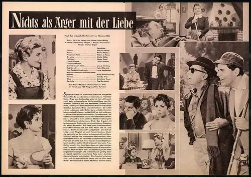 Filmprogramm PFP Nr. 89 /57, Nichts als Ärger mit der Liebe, Sonja Ziemann, Winnie Markus, Regie Thomas Engel