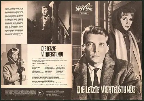 Filmprogramm PFP Nr. 68 /63, Die letze Viertelstunde, Georges Riviére, René Havard, Regie Roger Saltel
