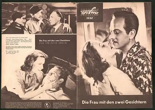 Filmprogramm PFP Nr. 35 /62, Die Frau mit den zwei Gesichtern, Greta Garbo, Melvyn Douglas, Regie George Cukor