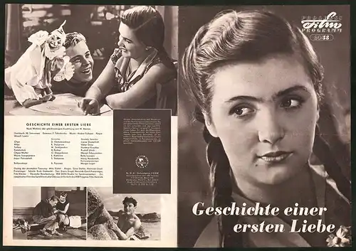 Filmprogramm PFP Nr. 24 /58, Geschichte einer ersten Liebe, W. Semljanikin, A. Bachar, Regie Wassili Lewin