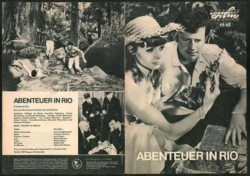 Filmprogramm PFP Nr. 49 /65, Abenteuer in Rio, Jean-Paul Belmondo, Francoise Dorleac, Regie Philippe De Broca