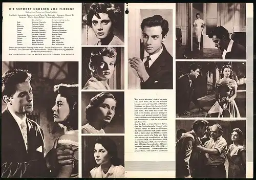 Filmprogramm PFP Nr. 70 /57, Die schönen Mädchen von Florenz, Antonio Cifariello, Giulia Rubni, Regie Valerio Zurlini