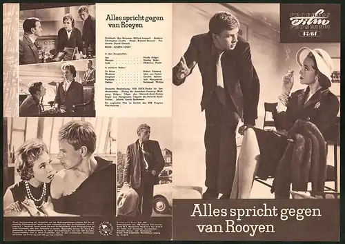 Filmprogramm PFP Nr. 43 /61, Alles spricht gegen van Rooyen, Hardy Krüger, Stanley Baker, Regie Joseph Losey