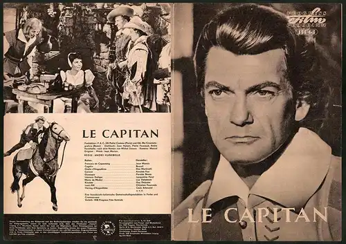 Filmprogramm PFP Nr. 133 /63, Le Capitan, Jean Marais, Pierette Bruno, Regie André Hunebelle
