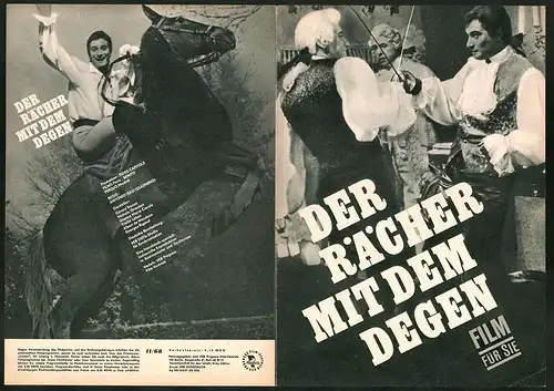Filmprogramm PFP Nr. 11 /68, Der Rächer mit dem Degen, Gérard Barray, Michele Girardon, Regie Antonio Isasi Issasmendi