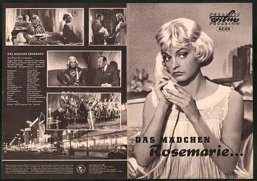 Filmprogramm PFP Nr. 62 /59, Das Mädchen Rosemarie, Peter van Eyck, Gert Fröbe, Regie Rolf Thiele