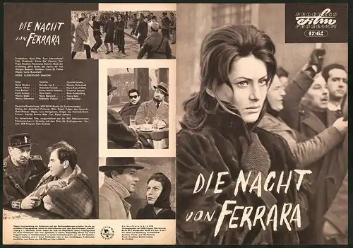 Filmprogramm PFP Nr. 47 /62, Die Nacht von Ferrara, Enrico Maria Salerno, Nerio Bernadi, Regie Florestano Vancini